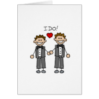 I Do Two grooms Greeting Card
