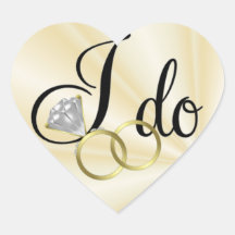 I Do Wedding Rings Heart Sticker