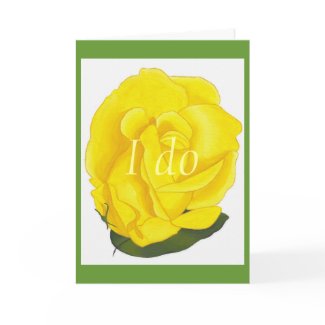 I do, yellow rose, wedding invitation card card