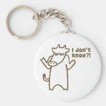 I Don’t Know Cartoon Cow Keychain