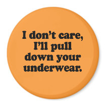 I dont' care I'll pull down your underwear Refrigerator Magnets