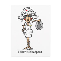 I don't do bedpans! postcards