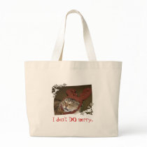 "I don't DO merry" cat-with-antlers bag by shelleyginger "I don't DO merry" cat-with-antlers bag