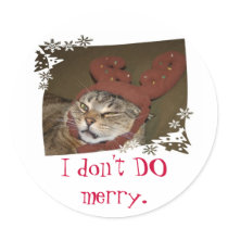 I don't DO merry.  Cat with Antlers Stickers!!