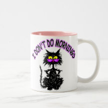 "I Don't Do Mornings" Cat Gifts Coffee Mug