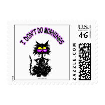 "I Don't Do Mornings" Cat Gifts stamps