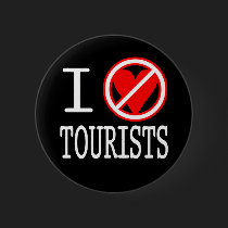 I (don't)heart tourists button buttons