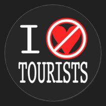 I (don't) heart tourists stickers