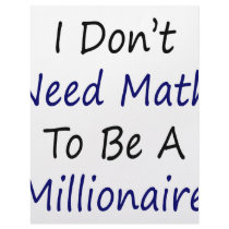 I Don't Need Math To Be A Millionaire letterhead