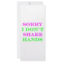 I Don't Shake Hands 2 rack cards