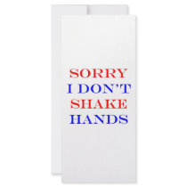 I Don't Shake Hands rack cards