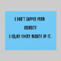 I don't suffer insanity postcards by ArtmakersWorlds I don't suffer insanity postcards
