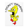 I Don't Wanna Duck Cartoon Post Card