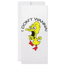 I Don't Wanna Duck Cartoon Customized Rack Card