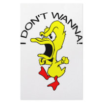 I Don't Wanna Duck Cartoon Personalized Stationery