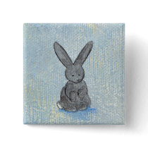 I Dream of Rabbits fun unique modern art painting buttons