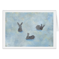 I Dream of Rabbits fun unique modern art painting cards