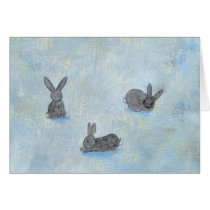 I Dream of Rabbits fun unique modern art painting cards