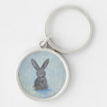 I Dream of Rabbits fun unique modern art painting Keychains