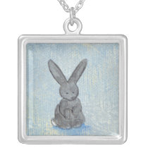 I Dream of Rabbits fun unique modern art painting necklaces