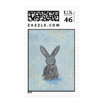 I Dream of Rabbits fun unique modern art painting postage