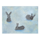 I Dream of Rabbits fun unique modern art painting Postcard