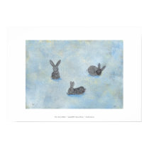 I Dream of Rabbits fun unique modern art painting posters