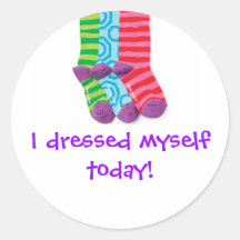 "I dressed Myself" Round Stickers