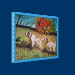 i due cani curiosi olio su tela canvas prints