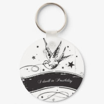 "I Dwell in Possibility" keychains by syllablefashion "I Dwell in Possibility" keychains