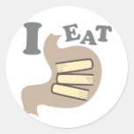 I EAT BOOKS STICKERS