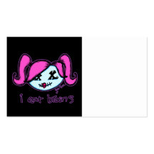 "i eat brains" Cute Zombie (dark background) Business Card Templates