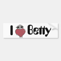 I extranjero de Betty del corazón Etiqueta De Parachoque