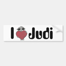 I extranjero de Judi del corazón Etiqueta De Parachoque