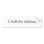 I Fall for Felines Bumper Stickers
