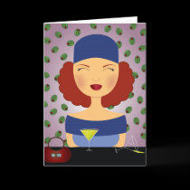 I Feel Fine (Red Head) Greeting Card cards