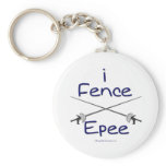 i Fence Epee (pistol grip) BLUE keychains
