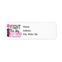 I Fight For My Best Friend Breast Cancer Custom Return Address Label