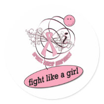 i Fight like a girl Round Sticker