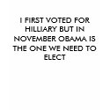I FIRST VOTED FOR HILLIARY BUT IN NOVEMBER OBAM... t-shirts