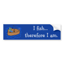 I Fish, Therefore I Am Bumper Sticker