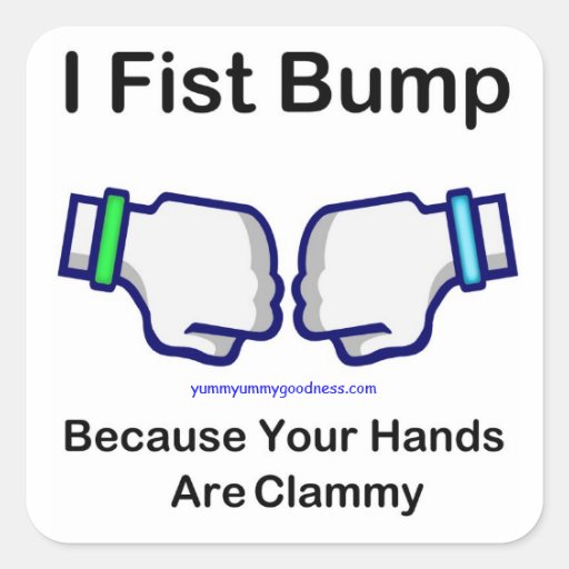I Fist Bump Square Stickers