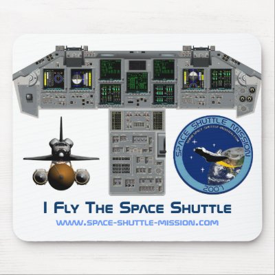 I Fly The Space Shuttle, Cockpit, Mousepad by Propellerhead
