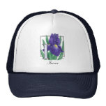 I for Iris Flower Monogram Hats