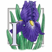 I for Iris Flower Monogram Acrylic Cut Outs