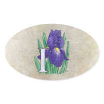 I for Irises Flower Monogram stickers