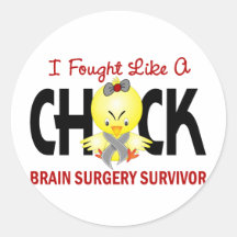 I Fought Like A Chick 1 Brain Surgery Survivor Stickers