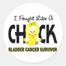 I Fought Like A Chick Bladder Cancer Survivor Round Sticker
