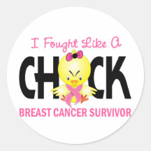 I Fought Like A Chick Breast Cancer Survivor Sticker