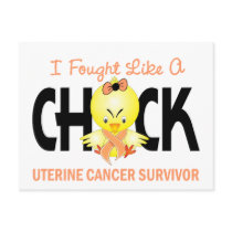 I Fought Like A Chick Uterine Cancer Survivor postcards